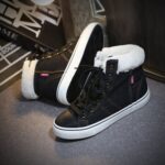 Fleece-Lined Lace-Up Cotton Sneaker Boots