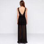 Dramatic Backless Chiffon Maxi Dress