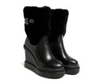 Platform Heel Plush-Lined Short Snow Boots