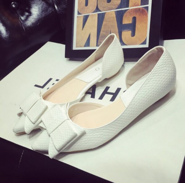 Ribbon Detail Pointed Toe Ballet Flats 2 0446