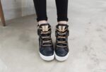 Luxury Gold Chain Genuine Leather Sneakers