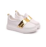 Metallic Gold Detail Platform Chunky Sneakers