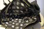 Edgy Gold Studded Black Leather Shoulder Bag