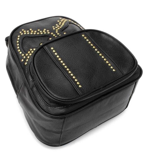 Wing Pattern Studded Vegan Leather Backpack 2 0773