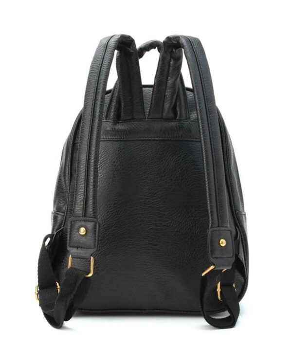 Wing Pattern Studded Vegan Leather Backpack 4 0773