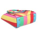 Luxury Rainbow Trapeze Studded Leather Bag