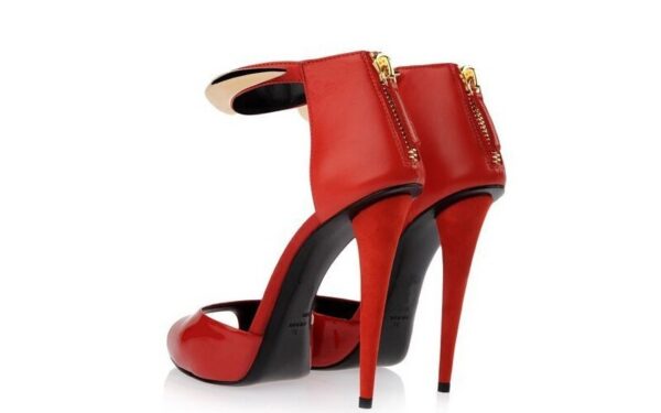 Vibrant Metallic Golden Ankle Strap High Heels Stiletto 2 1025
