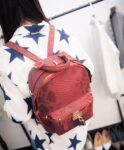 Crocodile Embossed Lock Detail Vegan Backpack