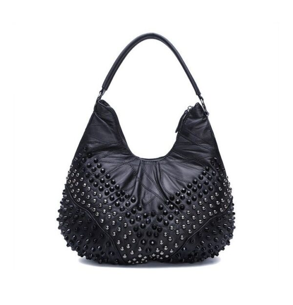 Luxurious Studded Genuine Leather Shoulder Bag 2 1314