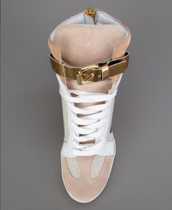 Luxury Suede Metal Buckle Hidden Heel Sneaker 2 1561