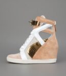 Luxury Suede Metal Buckle Hidden Heel Sneaker