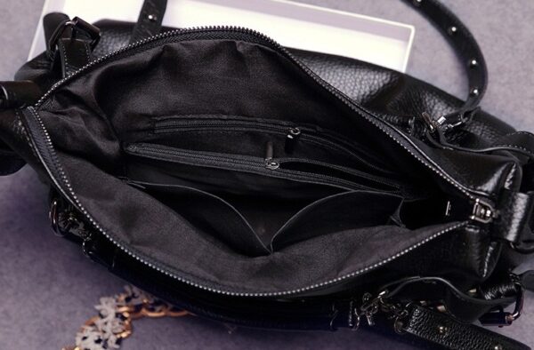 Rock-chic Studded Oversized Vegan Leather Shoulder Bag 6 1597