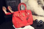 Rebellious Studded Embossed Leather Bag