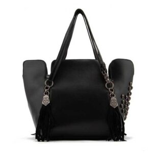 Rebellious Skull Fringe Vegan Shoulder Bag