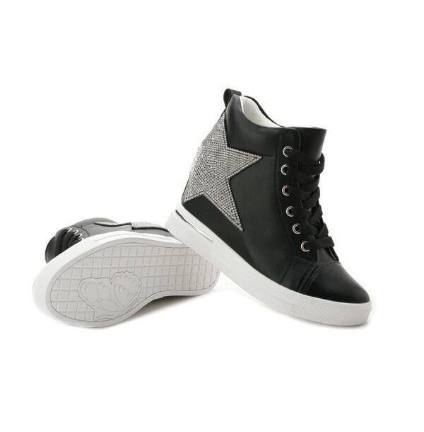 Sparkling Star Rhinestone Embellished Genuine Leather Sneakers 4 1716