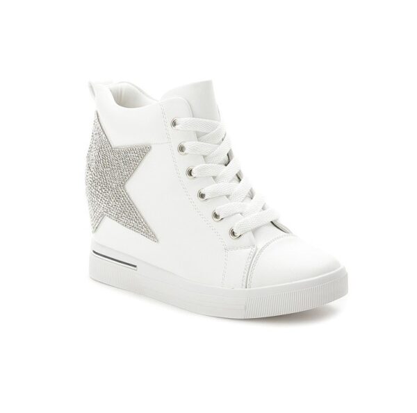 Sparkling Star Rhinestone Embellished Genuine Leather Sneakers 1 1716
