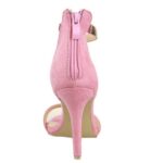 Charming Gold Ankle Strap Vegan Suede High Heel Stiletto
