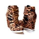 Fierce Height Increasing Leopard Hidden Heel Sneakers