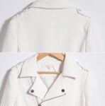 Belted White Vegan Leather Jacket