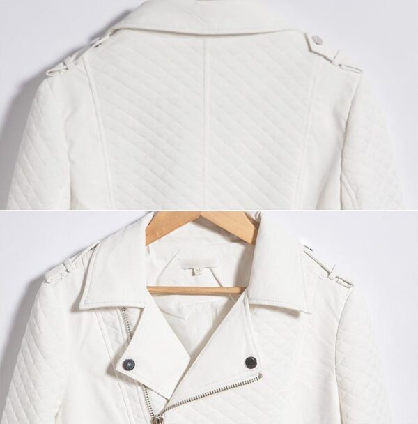 Belted White Vegan Leather Jacket 6 231