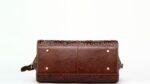 Luxurious Embossed Genuine Leather Trapeze Bag