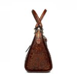 Luxurious Embossed Genuine Leather Trapeze Bag