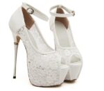 Romantic Lace Embroidered Platform Wedding Heels