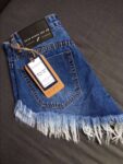 Fringed Mini Denim Cotton Shorts