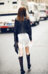 Deep Black Cropped Biker Belted Jacket