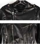 Deep Black Cropped Biker Belted Jacket