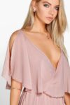 Romantic Deep V Neck Chiffon Maxi Dress