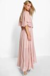 Romantic Deep V Neck Chiffon Maxi Dress