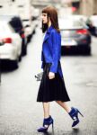 Luxurious Sapphire Blue Suede Blazer Jacket