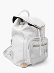 Elegant White Vegan Leather Minimalist Backpack