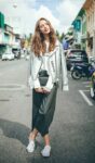 Street Style Metallic Silver Belted Leather Jacket