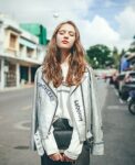 Street Style Metallic Silver Belted Leather Jacket