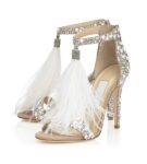 Elegant Pearl Embellished Wedding Bridal Heels Stiletto Sandals