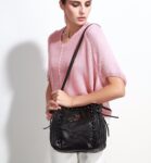 Edgy Studded Lock Genuine Leather Backpack