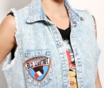 Street Style Distressed Printed Denim Long Vest