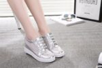 Sparkling Lace Hidden Heel Bridal Rhinestones Sneakers