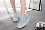 Sparkling Lace Hidden Heel Bridal Rhinestones Sneakers