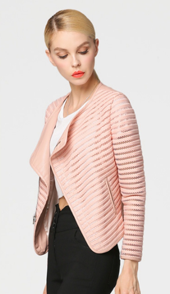 Edgy Bold Laser Cut Slim Fit Leather Jacket 2 3786