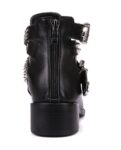 Edgy Riveted Buckle Suede Leather Booties