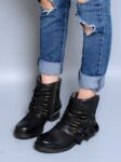Edgy Distressed Punk Buckle Boots