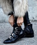 Masculine Genuine Leather Buckle Studded Ankle Boot