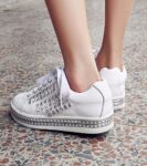 Sparkling Stone Detail Lace Up Sneakers