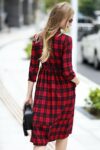 Plaid Belted Midi Dress