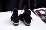 Trendy Chain Detail Suede Leather Ankle Boots