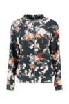 Chic Floral Print Zip Up Slim Fit Jacket