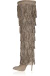 Bohemian Tassel Detail Knee High Suede Boots